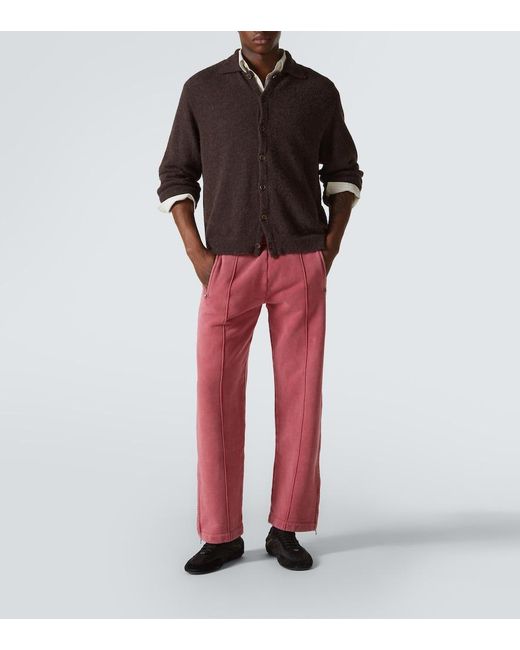 Our Legacy Red Cotton Jersey Track Pants for men