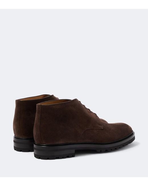 Kiton Brown Suede Desert Boots for men