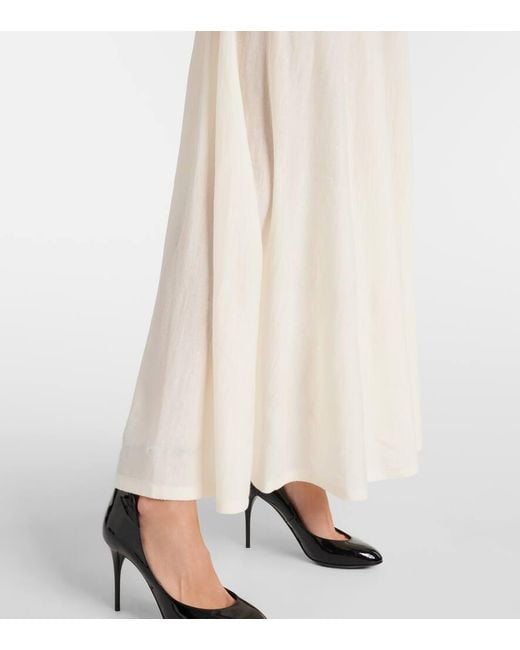 Alaïa White Low-Rise Virgin Wool Maxi Skirt