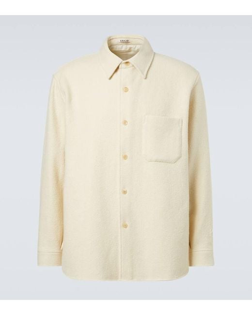 Auralee Natural Wool Tweed Overshirt for men