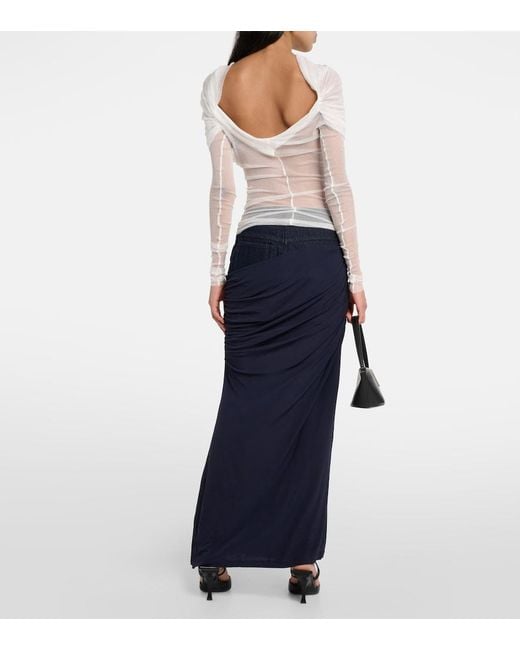 Christopher Esber White Draped Silk Top