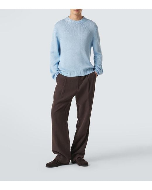 Saman Amel Pullover Gio Aus Seide in Blue für Herren