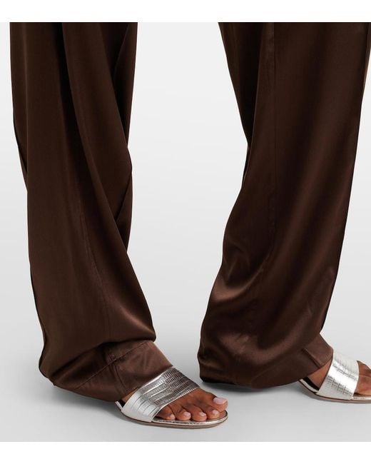Tom Ford 55 Metallic Leather Mules