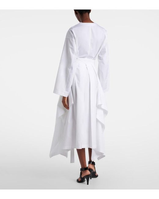 Alaïa White Cutout Cotton Poplin Midi Dress