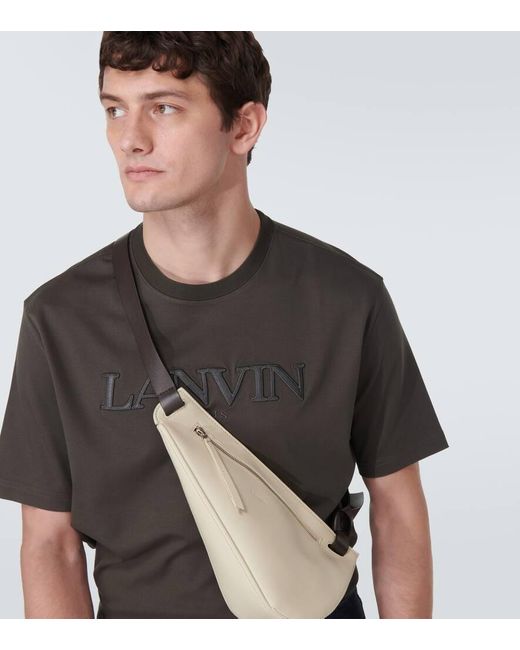 Camiseta en jersey de algodon con logo Lanvin de hombre de color Green