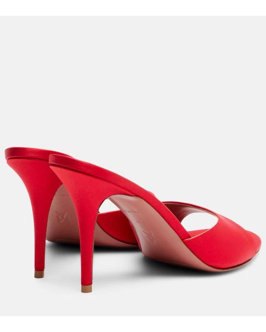 AMINA MUADDI Red Elodie 90 Satin Mules