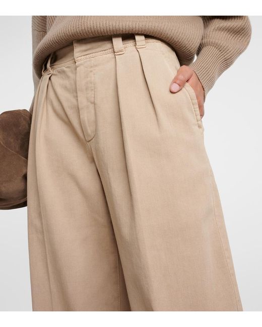 Brunello Cucinelli Natural Pleated Jeans