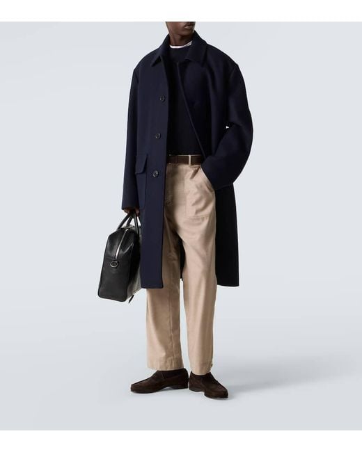 Brioni Blue Cashmere And Wool Sweater for men