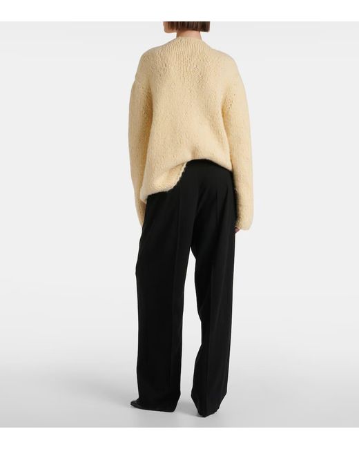 Pantalones Anchos Igor En Mezcla De Lana The Row de color Black