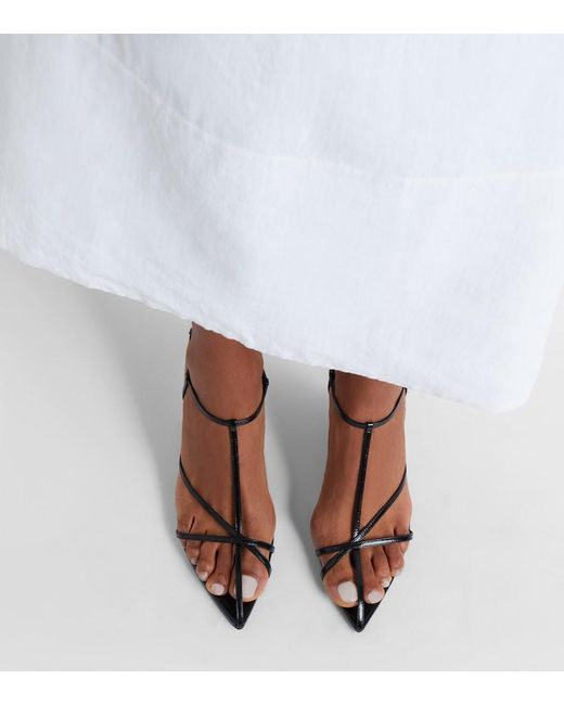 Jil Sander Black Cage Leather Sandals