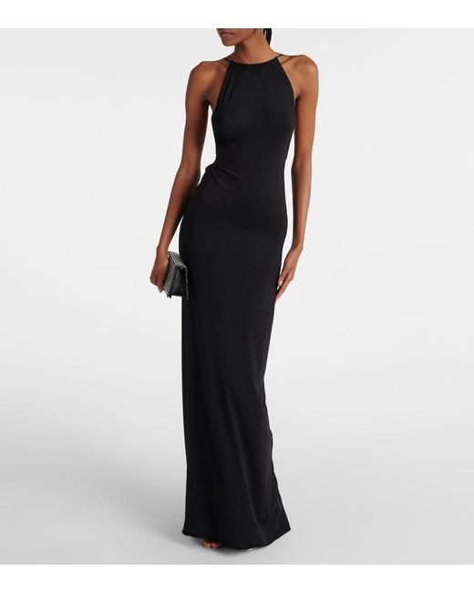 Coperni Black Suspended Triangle Open-Back Maxi Dress