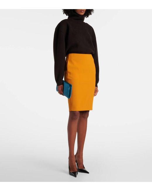 Pull A Col Roule En Laine Saint Laurent en coloris Black