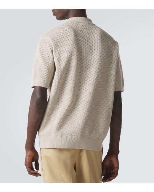 Sunspel Natural Knitted Cotton Polo Shirt for men