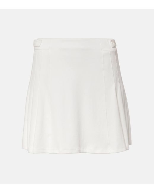 The Upside White Pasadena Cher Pleated Cotton Miniskirt