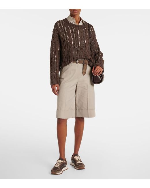 Baskets En Daim Brunello Cucinelli en coloris Brown