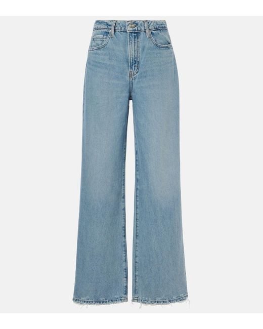 FRAME Blue High-Rise Wide-Leg Jeans Le Jane