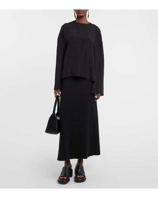 FFORME Black Ana Silk Cady Blouse