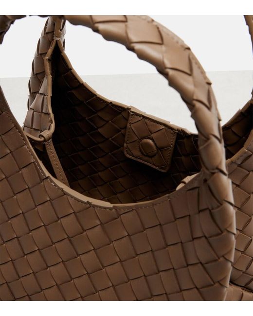 Bottega Veneta Brown Campana Small Leather Shoulder Bag