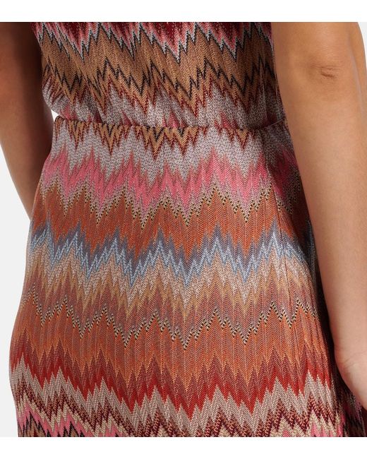 Missoni Red Zigzag Lame Miniskirt