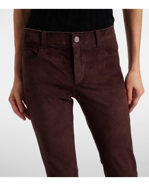 Stouls Purple Dean 22 Suede Flared Pants