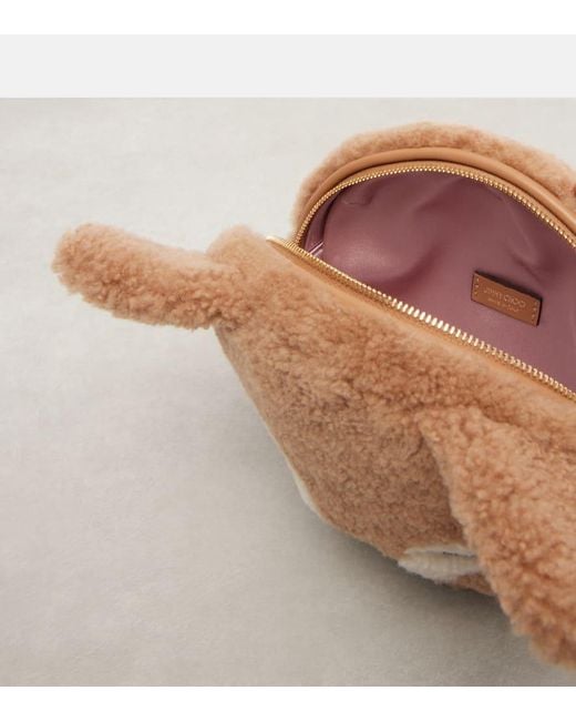 Jimmy Choo Brown Schultertasche Soft Fox Mini Aus Shearling