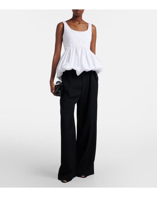 Rohe White Peplum Cotton Poplin Top