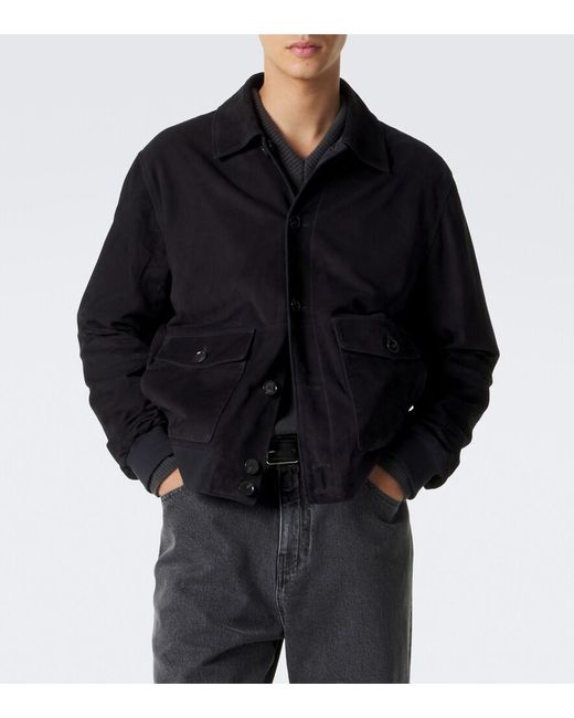 Arma Blue Tomme Reversible Suede Blouson Jacket for men