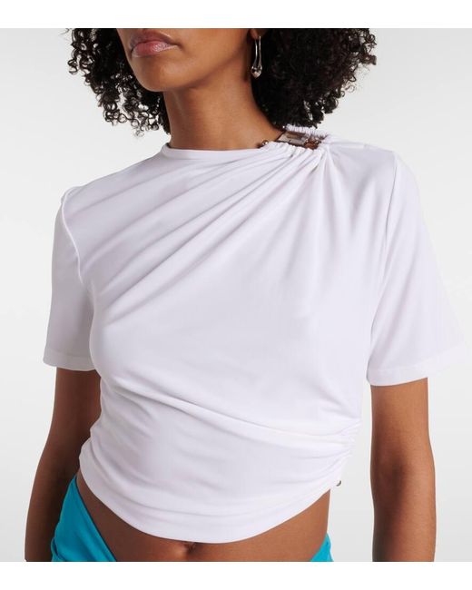 Christopher Esber White Ruched Jersey Top
