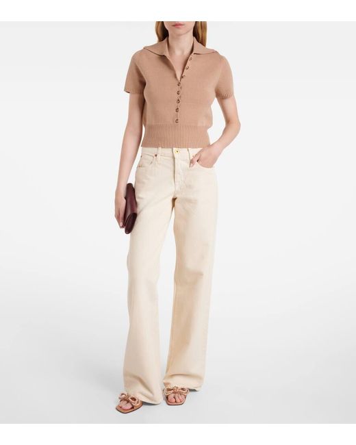 Mach & Mach Natural Double Bow Embellished Satin 65 Mules