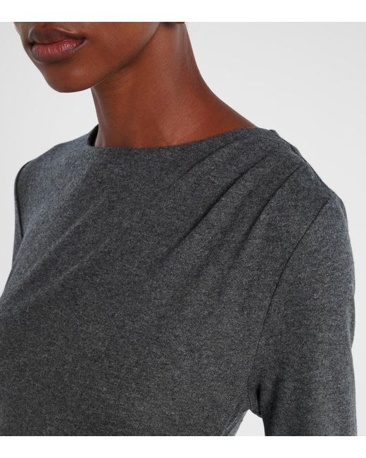 Vestido Midi Theodora En Mezcla De Lana Veronica Beard de color Gray