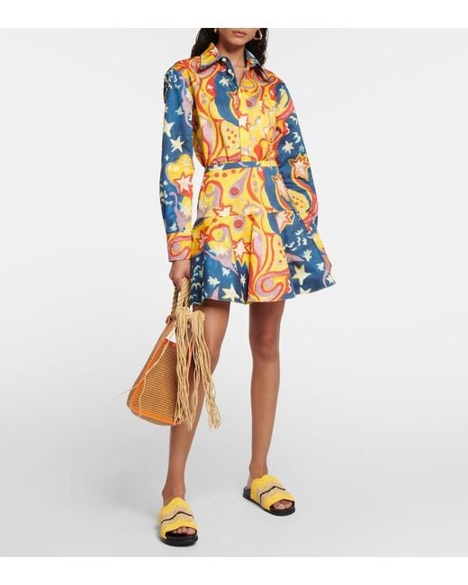 Marni Blue X No Vacancy Inn Printed Cotton Shirt