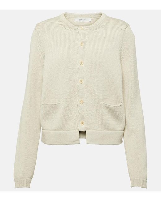 Cardigan cropped in cotone di Lemaire in Natural