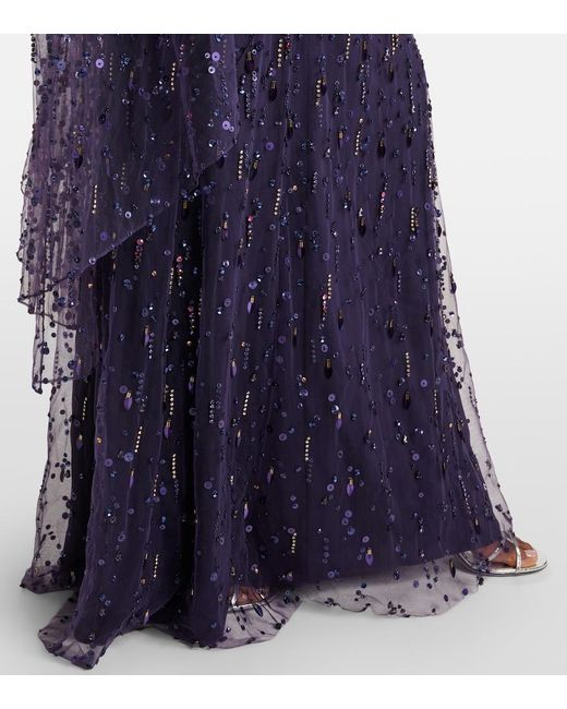Jenny Packham Blue Hestia Embellished Gown