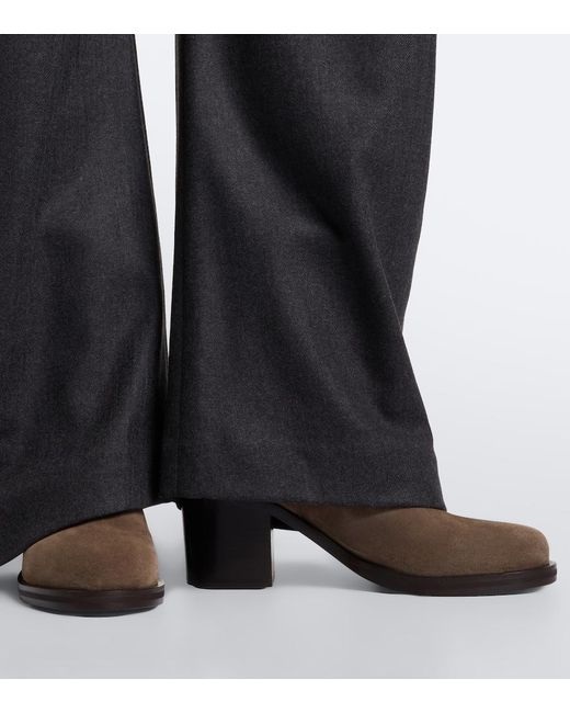 Brunello Cucinelli Brown Monili Suede Ankle Boots