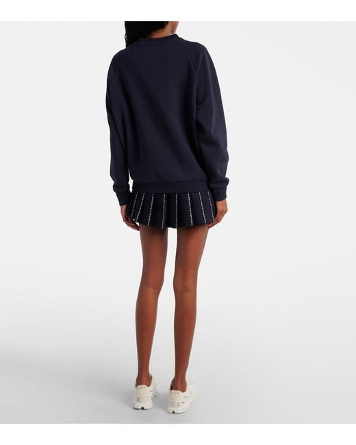 Tory Burch Blue Logo Cotton Jersey Sweatshirt