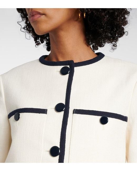 Veronica Beard White Beale Cotton-Blend Jacket