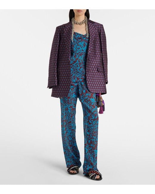 Dries Van Noten Blue Printed Top