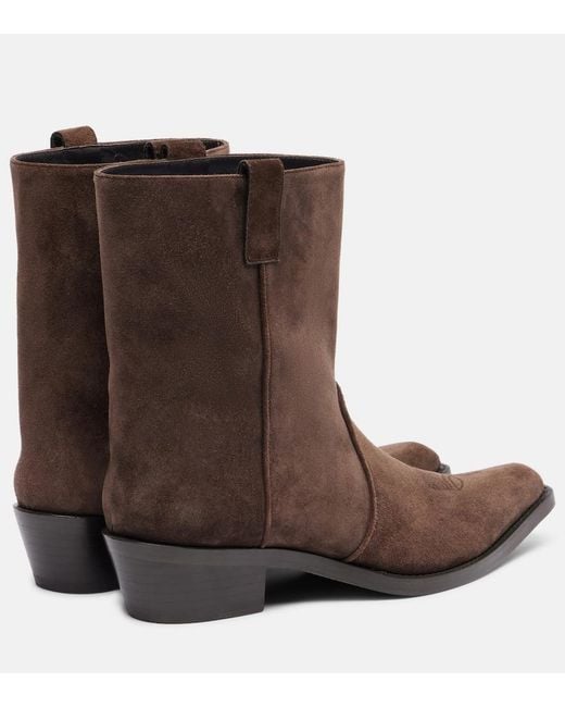 Khaite Brown Clive 35 Suede Ankle Boots