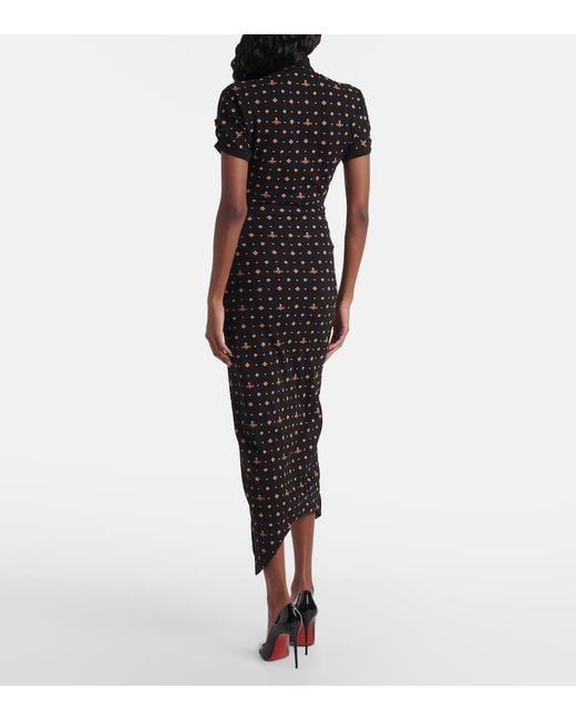 Vivienne Westwood Black Midikleid Pulling Aus Baumwolle