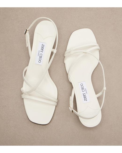 Jimmy Choo White Farris Leather Slingback Sandals