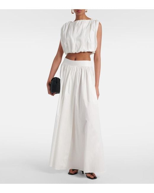 Adriana Degreas White Inamorata Cotton-Blend Crop Top