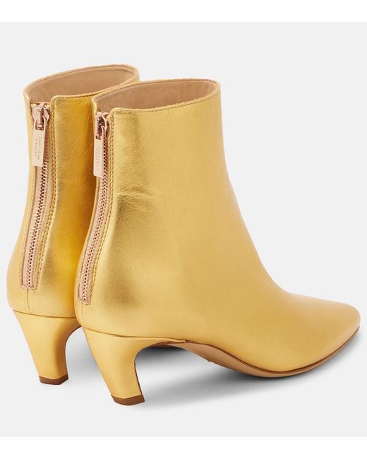 Gabriela Hearst Natural Clayton Metallic Leather Ankle Boots