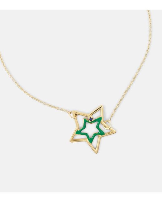 Aliita Metallic Estrella 9Kt Cord Bracelet With Enamel And Sapphire