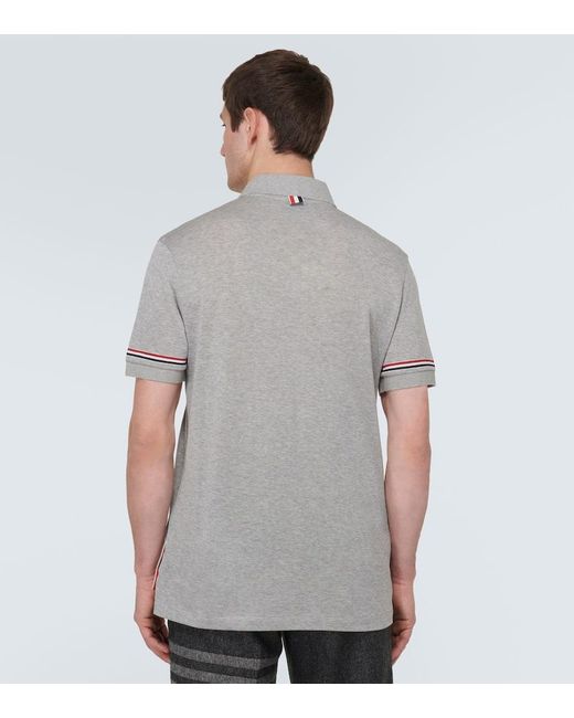 Thom Browne Gray Cotton Polo Shirt for men
