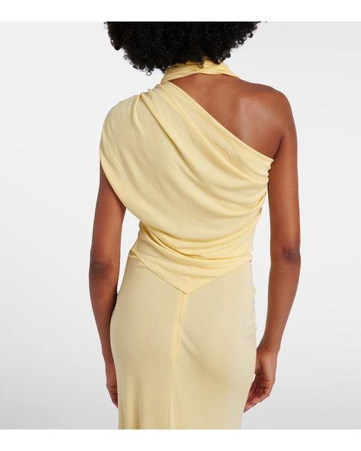 Christopher Esber Yellow Gathered Jersey Top