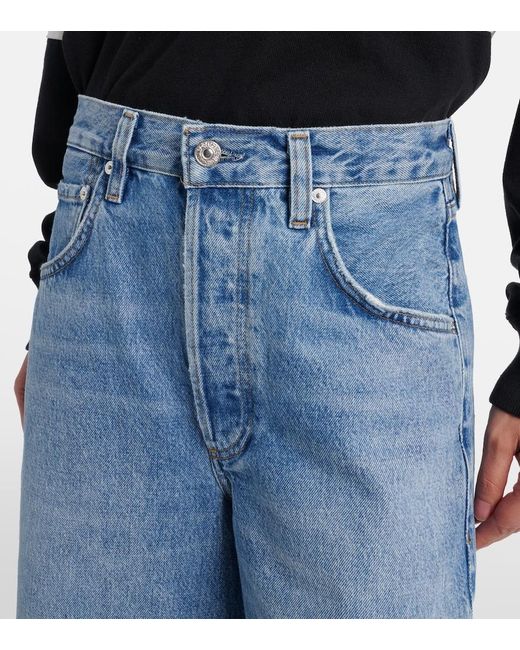 Citizens of Humanity Blue Ayla Cropped Wide-Leg Jeans