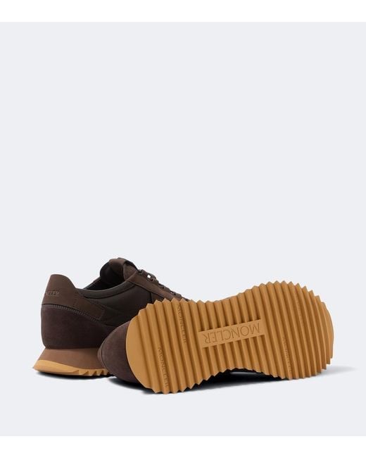 Moncler Brown Pacey2 Suede-Trimmed Sneakers for men