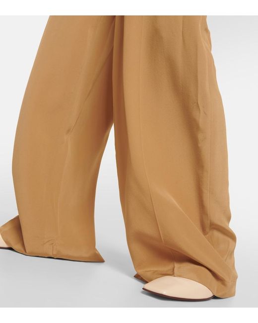 Pantalon Ample Soie Hulin En Crepe De Soie Joseph en coloris Natural