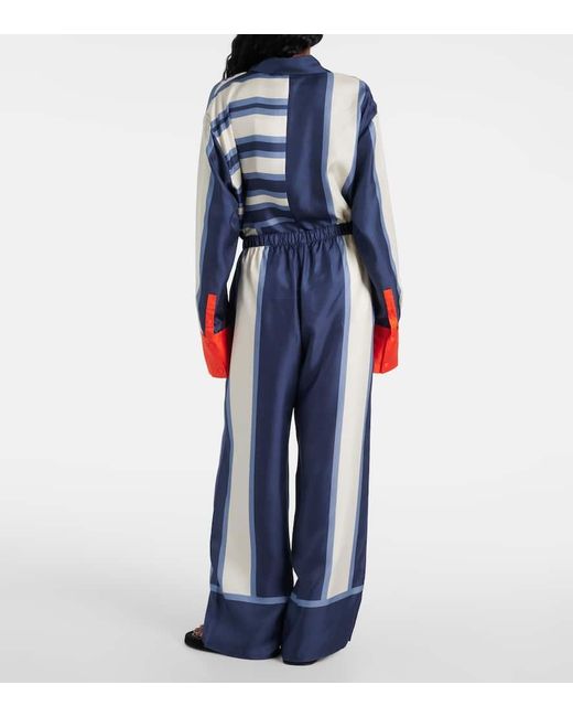 Pantalones Palazzo Dazed De Seda Estampados Sir de color Blue