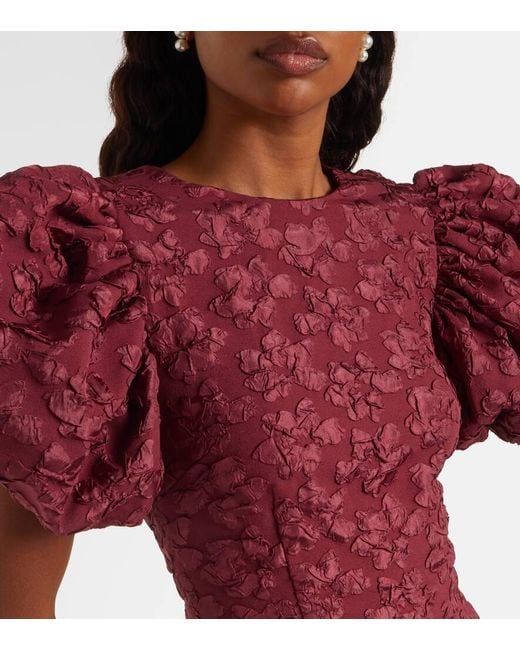 ROTATE BIRGER CHRISTENSEN Red Midikleid Lori Aus Jacquard